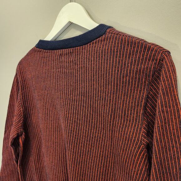 Buffalo David Bitton Men's Red Ochre Contrast Cotton Knit Fall Sweater - Size M - Picture 4 of 7